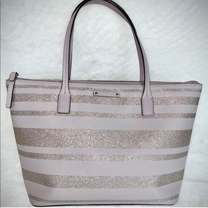 Kate Spade Tote Glitter Striped Handbag